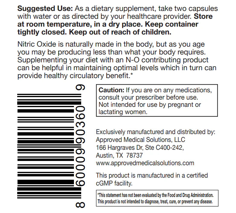 Nitric Oxide Supplement with No Oxalates