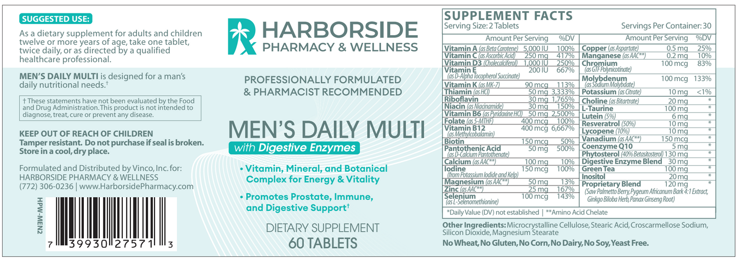 Mens Daily Multivitamin with Digestive Enzymes