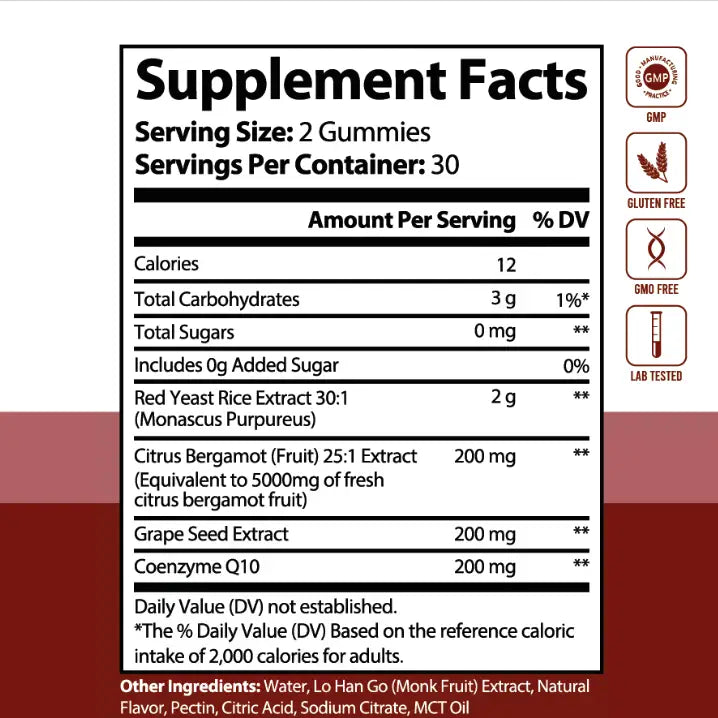 Red Yeast Rice Vegan Gummies
