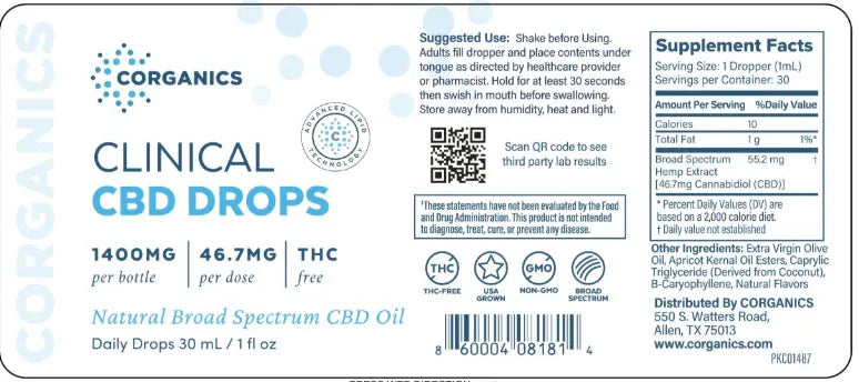 Corganics Clinical CBD Drops