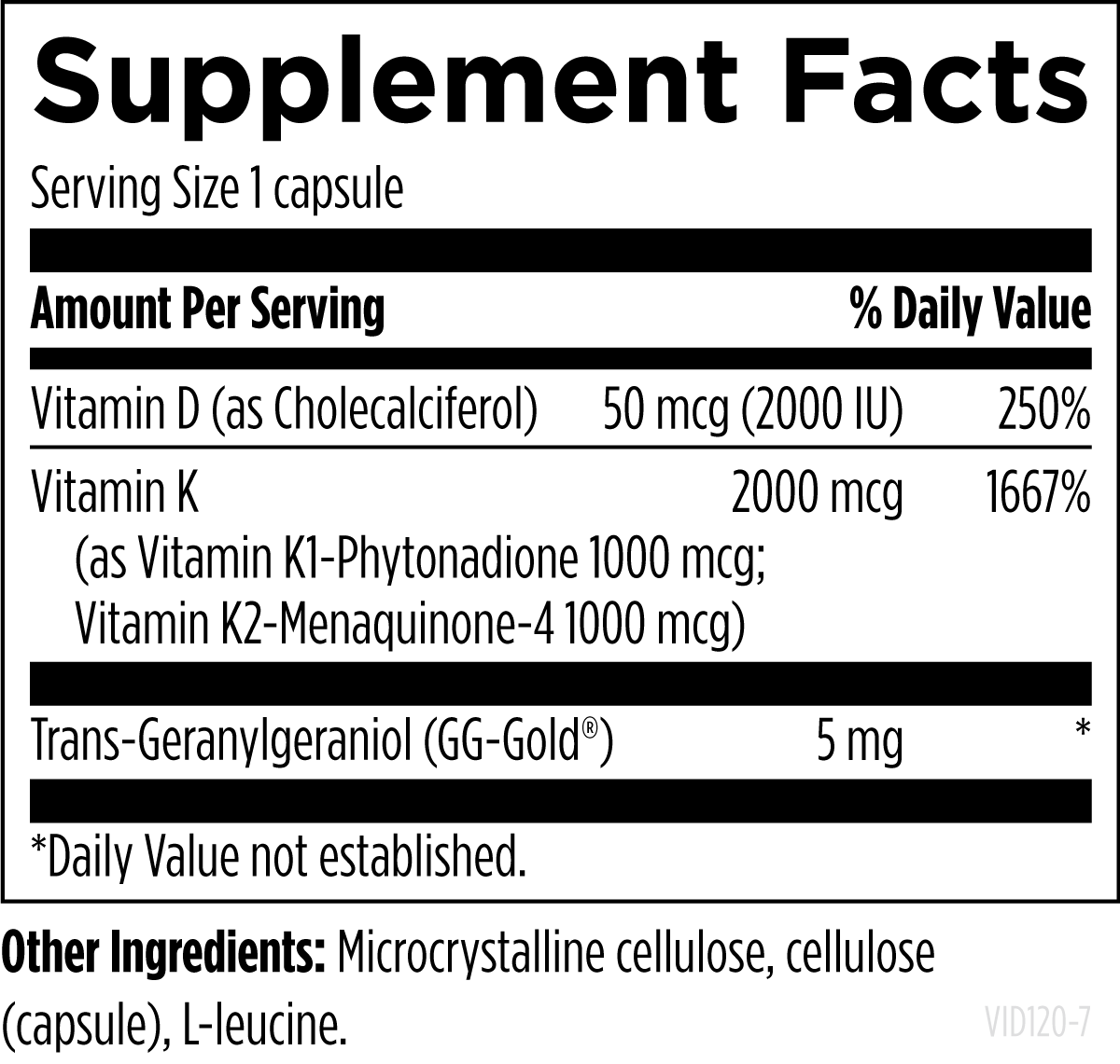 Vitamin D Synergy™ 2,000 IU Vitamin D3 and K