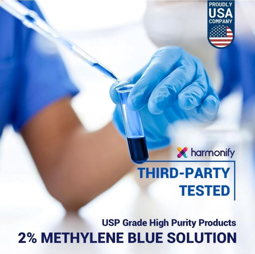 HARMONIFY Methylene Blue USP Grade%2, 60 ml - 2 Fl.Oz, Proudly USA Company