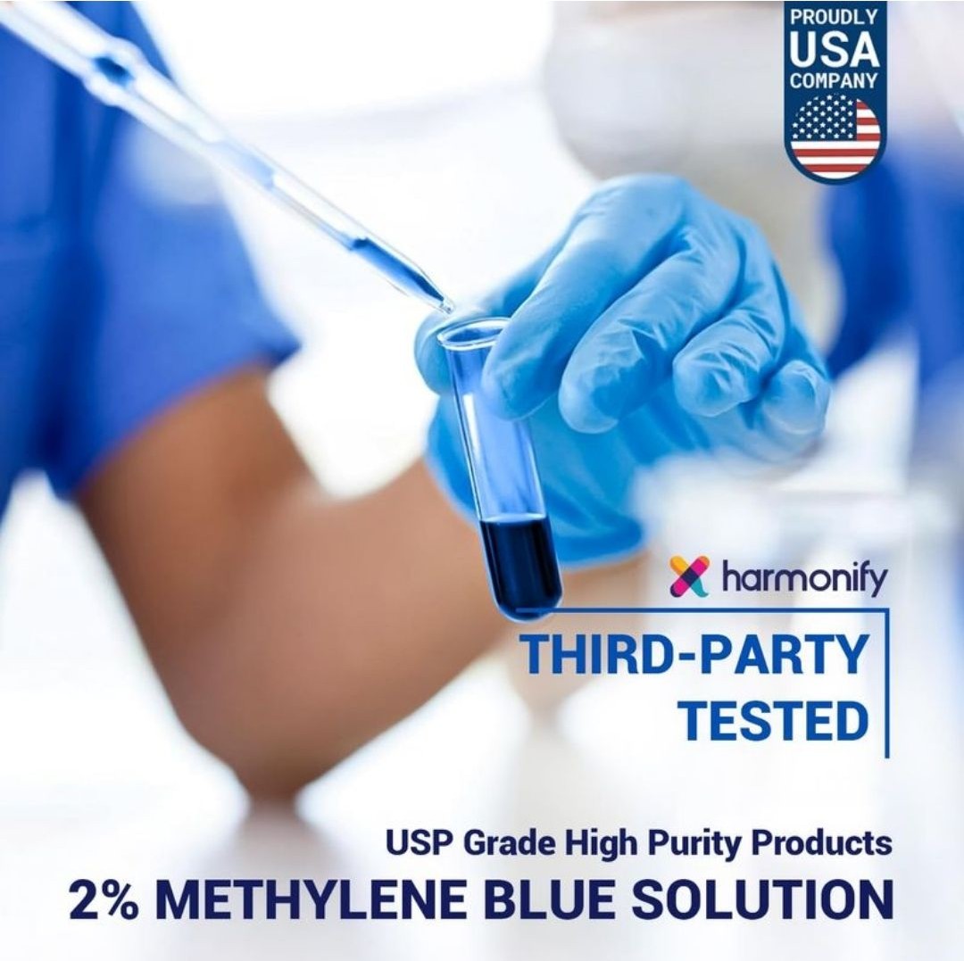 HARMONIFY Methylene Blue USP Grade%2, 60 ml - 2 Fl.Oz, Proudly USA Company