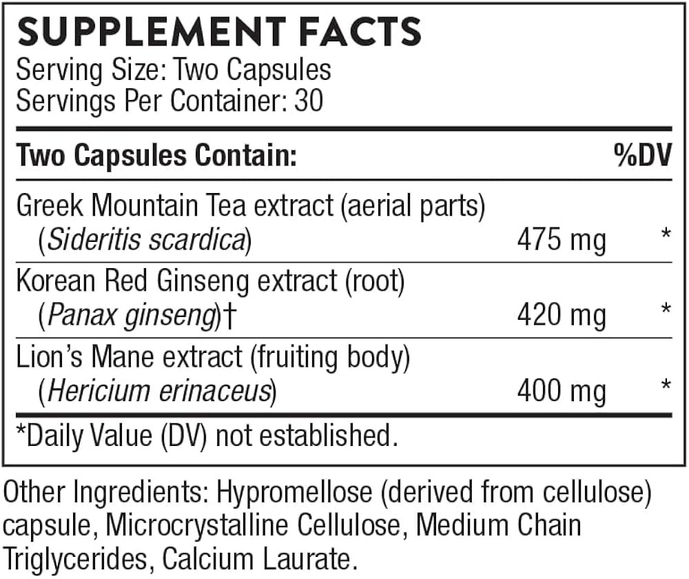 Thorne Ginseng Plus with Lion's Mane